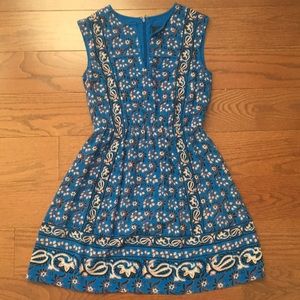Jcrew silk fun dress! Bright blue and beautiful!!